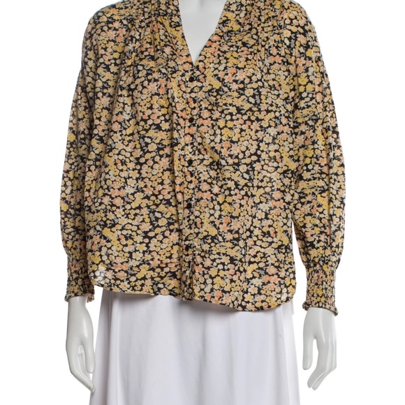 Apiece Apart Long Sleeve Floral Blouse Size L - Picture 1 of 11